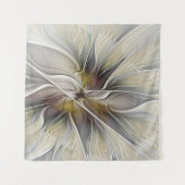 Fraktal, Fantasy-Blume mit Erdfarben Wandteppich (Vorderseite (Horizontal))