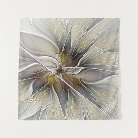 Fraktal, Fantasy-Blume mit Erdfarben Wandteppich (Vorderseite (Horizontal))