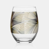 Fraktal, Fantasy-Blume mit Erdfarben Weinglas Ohne Stiel (Rechts)