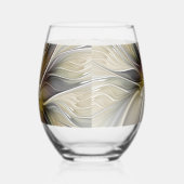 Fraktal, Fantasy-Blume mit Erdfarben Weinglas Ohne Stiel (Links)