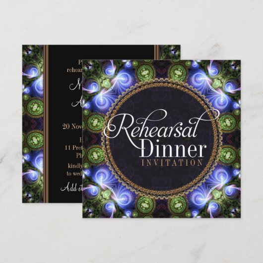 Fraktal Fantasy Probe Dinner Einladungen (Vorne/Hinten)