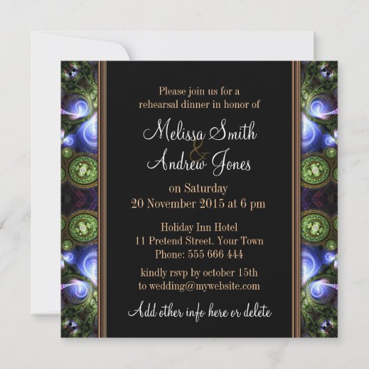 Fraktal Fantasy Probe Dinner Einladungen (Rückseite)