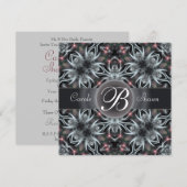 Fraktal Fantasy Sky Monogram Wedding Einladung (Vorne/Hinten)
