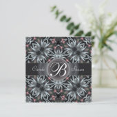 Fraktal Fantasy Sky Monogram Wedding Einladung (Stehend Vorderseite)