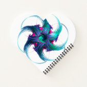 Fraktal Fantasy Wirbel Heart Shaped Notebook Notizblock (Rückseite)