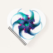 Fraktal Fantasy Wirbel Heart Shaped Notebook Notizblock (Vorderseite)