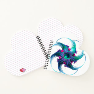 Fraktal Fantasy Wirbel Heart Shaped Notebook Notizblock