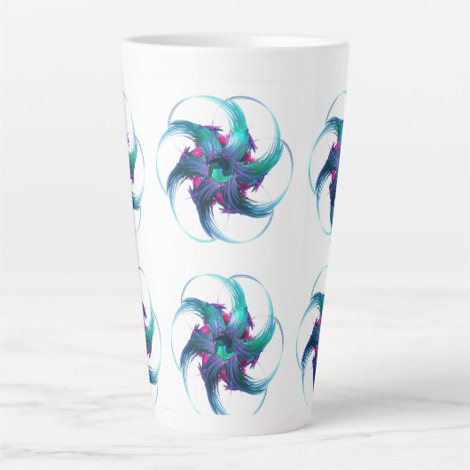 Fraktal Fantasy Wirbel Latte Tasse (Vorderseite)