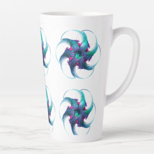 Fraktal Fantasy Wirbel Latte Tasse (Rechts)
