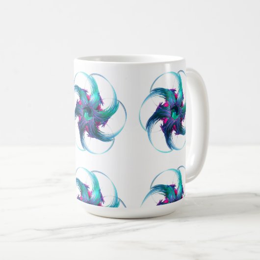 Fraktal Fantasy Wirbel Tasse (VorderseiteRechts)