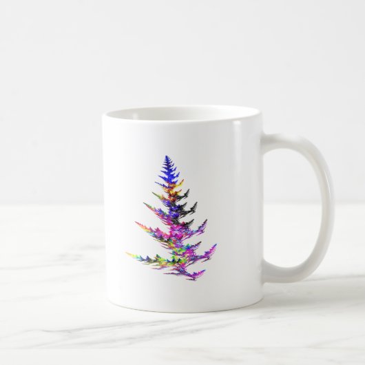 Fraktal - farbenfroher Weihnachtsbaum Kaffeetasse (Rechts)