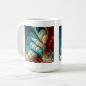 Fraktal Feathers Classic Tasse, 15 oz Kaffeetasse (Vorderseite Links)