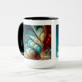 Fraktal Feathers Combo Tasse, 15 oz Tasse (Vorderseite Links)