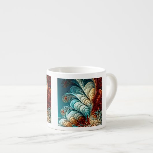 Fraktal Feathers Espresso Tasse (Vorderseite Rechts)