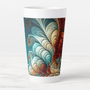 Fraktal Feathers Latte Tasse