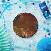 Fraktal, Feder, Kupferpapierplatte Pappteller (Party)