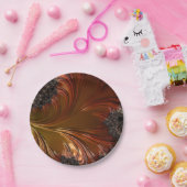 Fraktal, Feder, Kupferpapierplatte Pappteller (Party)