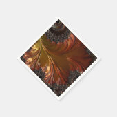 Fraktal, Federn, Kupfernacken Serviette (Ecke)