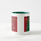 Fraktal-Feier-WeihnachtsTasse Zweifarbige Tasse (Mittel)