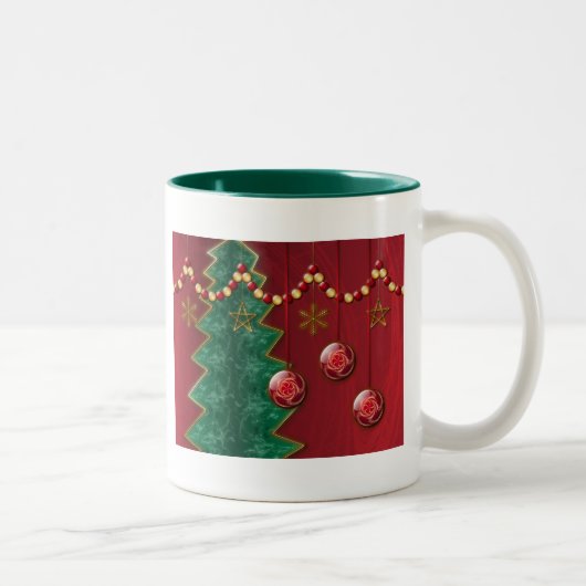 Fraktal-Feier-WeihnachtsTasse Zweifarbige Tasse (Rechts)