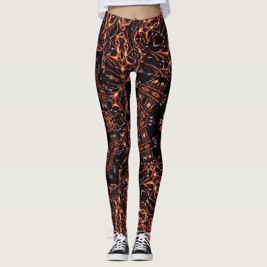 Fraktal Feuer Stimmung Custom Leggings (Vorderseite)
