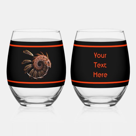 Fraktal Firebird Weinglas Ohne Stiel (Vorderseite)