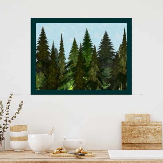 Fraktal Firs Poster (Küche)