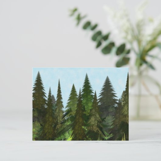 Fraktal Firs Postkarte (Stehend Vorderseite)