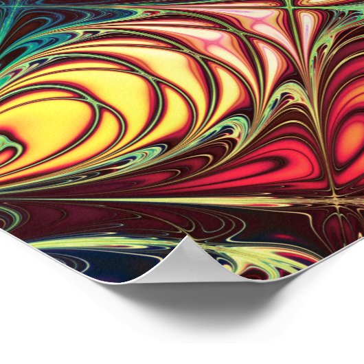 Fraktal Fish Pattern Poster (Ecke)