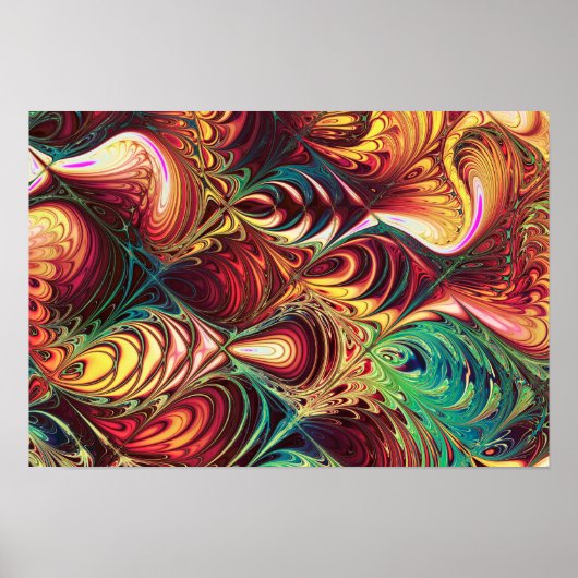 Fraktal Fish Pattern Poster (Vorne)