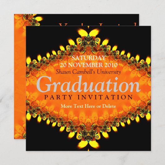 Fraktal Flame Abschluss Einladung (Vorne/Hinten)