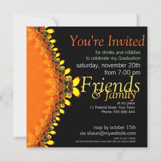 Fraktal Flame Abschluss Einladung (Rückseite)