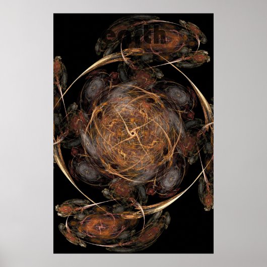 Fraktal-Flamme: Erde Poster (Vorne)