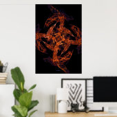 Fraktal-Flamme: Feuer Poster (Heimbüro)