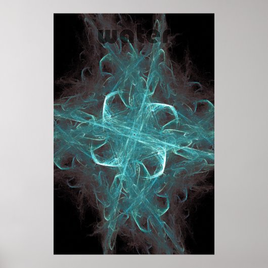 Fraktal-Flamme: Wasser Poster (Vorne)