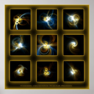 Fraktal Flammen Comp. -Beige Poster