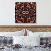 Fraktal Flammen Infinity Art Single Canvas Print Leinwanddruck (Insitu (Schlafzimmer))