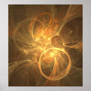 Fraktal Flammenraumenergie-Fantasie Poster