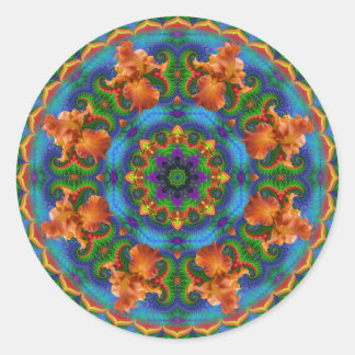Fraktal Floral Mandala Runder Aufkleber
