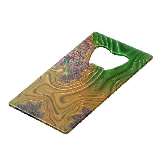 Fraktal Forest Bottle Opener Geldbeutel Flaschenöffner (Rückseite Schrägansicht)