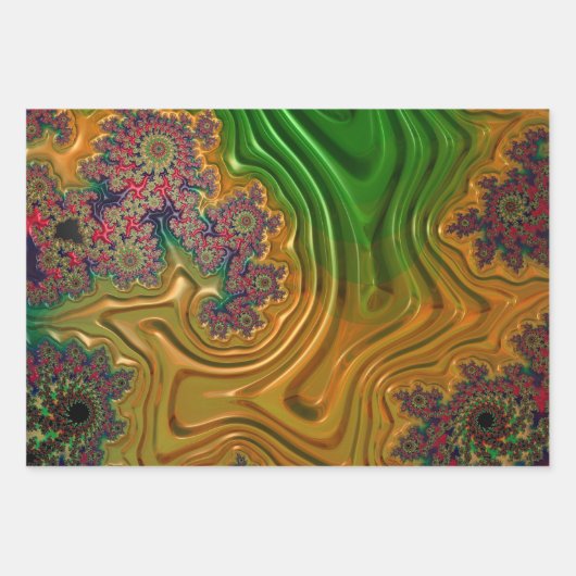 Fraktal Forest Geschenkpapier Set (Vorderseite 3)