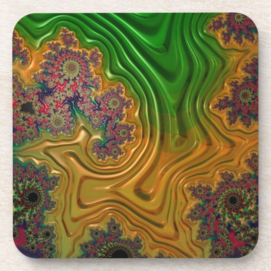 Fraktal Forest Getränkeuntersetzer (Vorderseite)