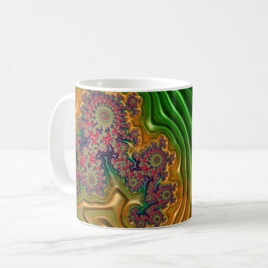 Fraktal Forest Kaffeetasse (Vorderseite Links)