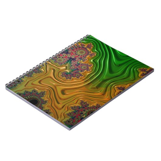 Fraktal Forest Spiral Notebook Notizblock (Linke Seite)