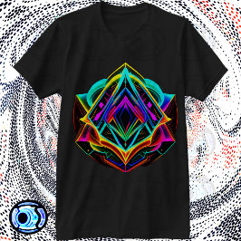 Fraktal Form Abstraktes geometrisches Dreieck T-Shirt