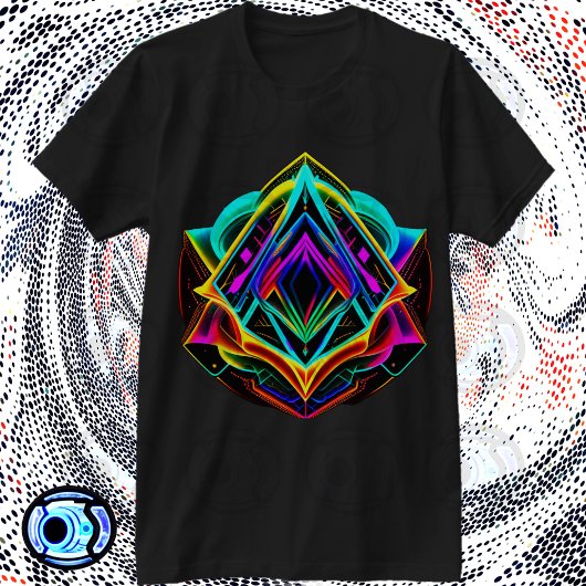 Fraktal Form Abstraktes geometrisches Dreieck T-Shirt
