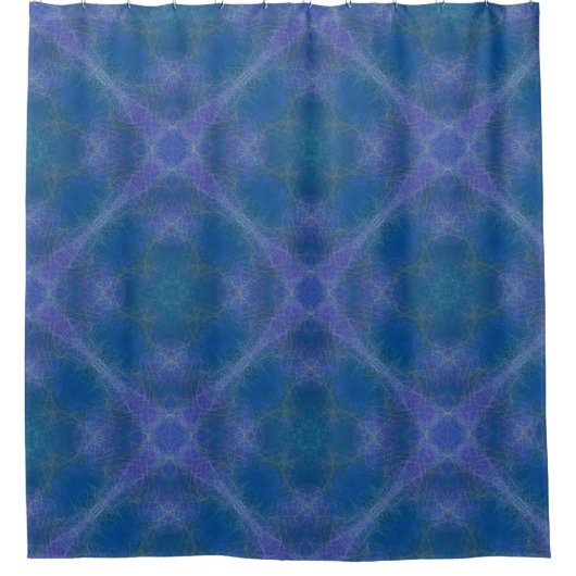 Fraktal Frames, Ocean Blue, Lila Duschvorhang (Vorderseite)