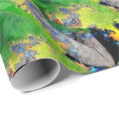 FRAKTAL-FRAU IN GRÜNGELB GESCHENKPAPIER (Rolleneckpunkt)