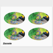 FRAKTAL-FRAU IN GRÜNGELB OVALER AUFKLEBER (Blatt)