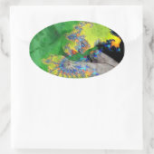 FRAKTAL-FRAU IN GRÜNGELB OVALER AUFKLEBER (Tasche)